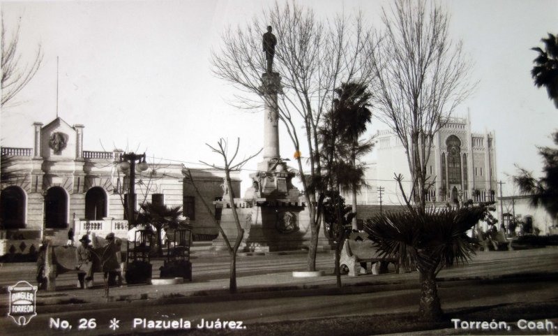 Plazuela Juarez ( Enviada el 4 de Julio de 1933 ).