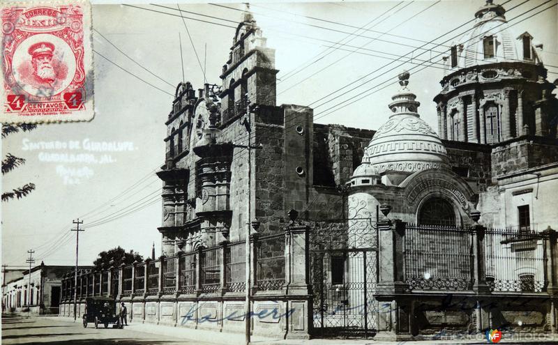 Santuario de Guadalupe Guadalajara . ( Circulada el 23 de Junio de 1921 ).