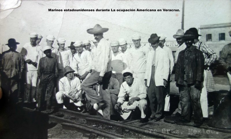 Marinos estadounidenses durante La ocupación Americana en Veracruz.