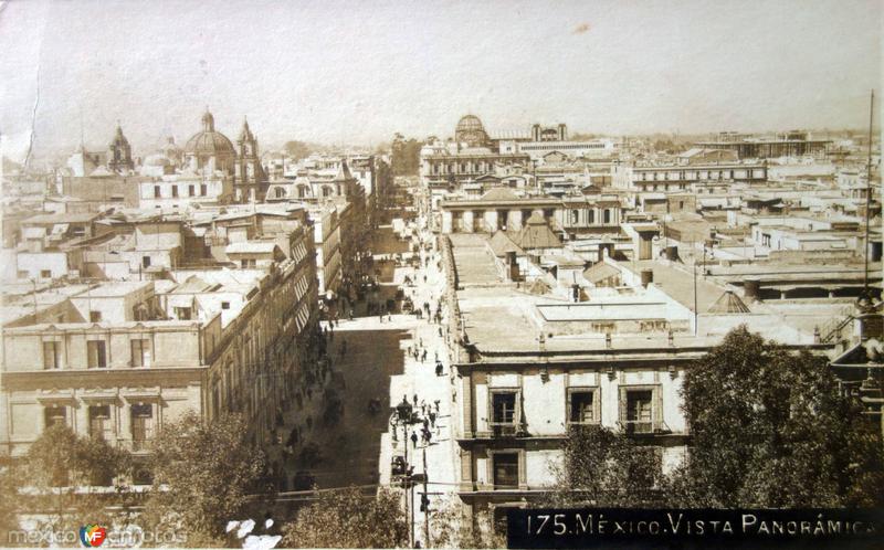 Mexico Vista Panoramica por el fotografo Fernando Kososky. ( Circulada el 2 de Noviembre de 1910 ).