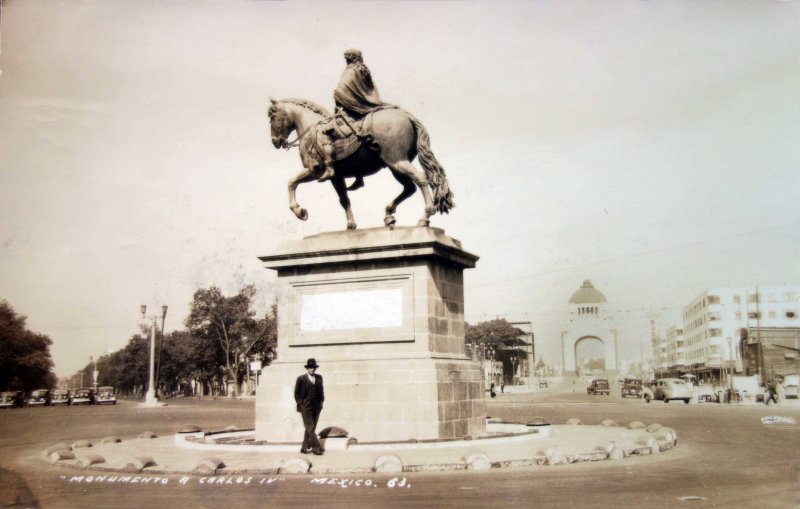Monumento a Carlos IV Ciudad de México. ( Circulada el 22 de Febrero de 1940 ).