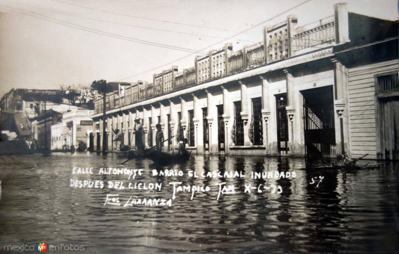 Calle Altomonte Barrio El Cascajal, Inundado despues del Ciclon acaecido el 10 de Junio de 1933.