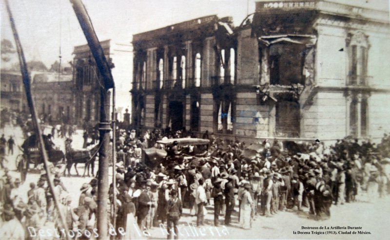 Destrozos de La Artilleria durante La Decena Tragica.