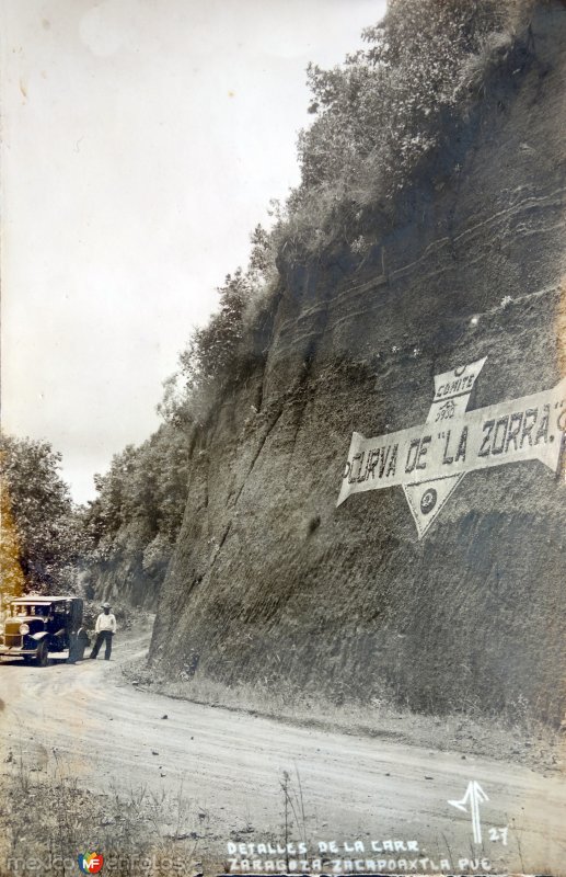 Detalle de La carretera Zaragoza -Zacapoaxtla.