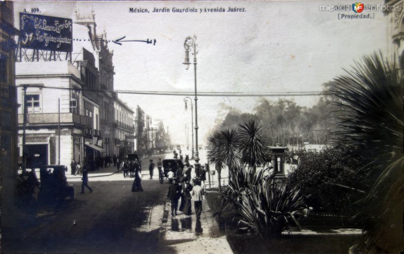 La Plaza de Guardiola por el fotografo Felix Miret ( Circulada el 26 de Diciembre de 1912 ).