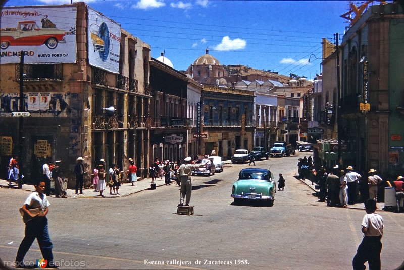 Escena callejera  de Zacatecas 1958.