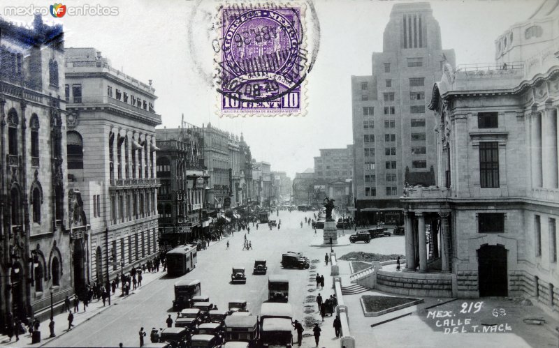 Calle del Teatro Nacional.( Circulada el 21 de Abril de 1936 ).