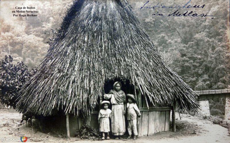 Casa de Indios en Metlac Veracruz Por  Hugo Brehme  ( Circulada el 9 de Septiembre de 1919 ).