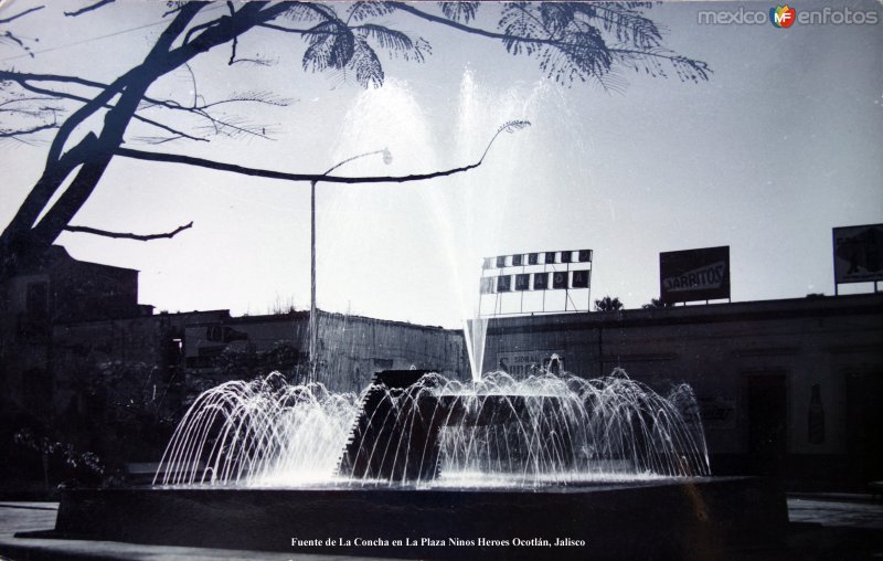 Fuente de La Concha en La Plaza Ninos Heroes Ocotlán, Jalisco.