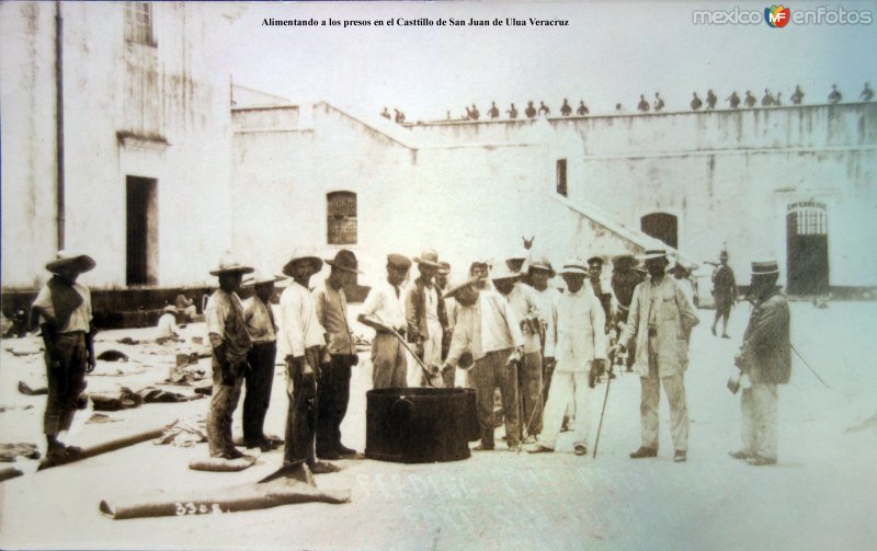 Alimentando a los presos en el Casttillo de San Juan de Ulua Veracruz