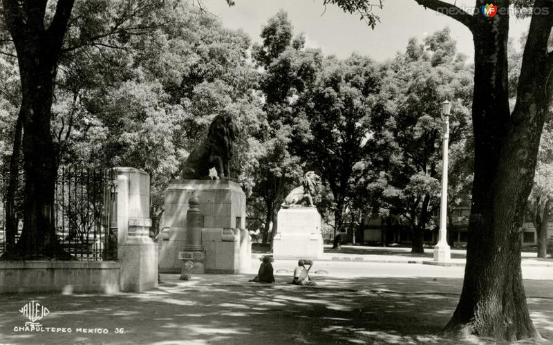 Entrada de los leones, en Chapultepec - Ciudad de México, Distrito Federal  (MX16097184240048)