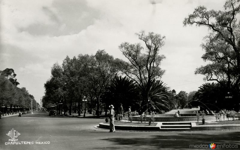 Vista desde Chapultepec hacia el Paseo de la Reforma