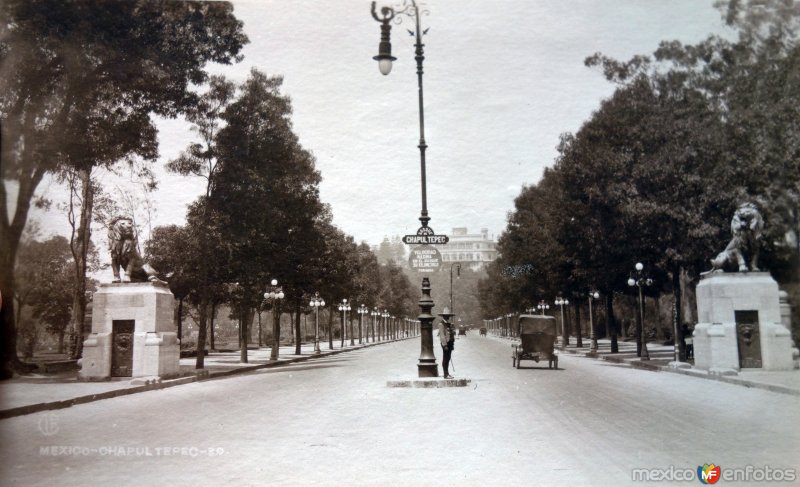 Paseo de La Reforma rumbo alCastillo de Chapultepec.