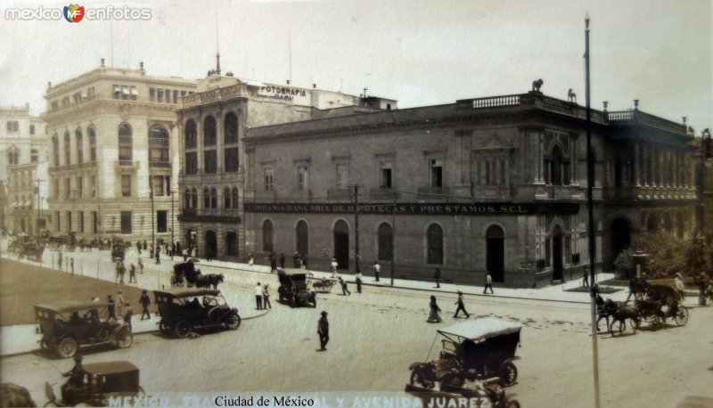 La Avenida Juarez por el Fotógrafo Fernando Kososky. ( Circulada el 10 de Junio de 1911).