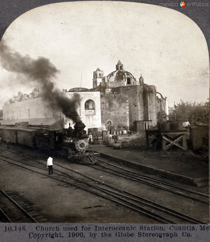 La Iglesia y la estacion ferroviaria 1906