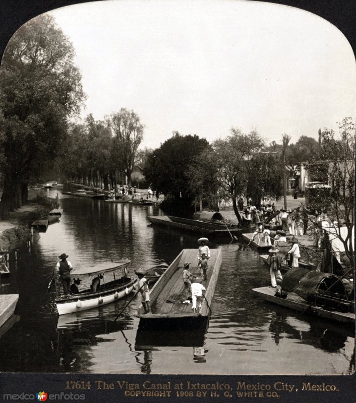 Canal de Ixtacalco Ciudad de México 1908.