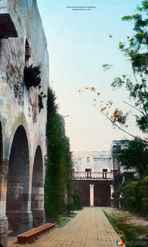 Patio del Exconvento de Churubusco, por el fotógrafo T. Enami, de Yokohama, Japón (1934)