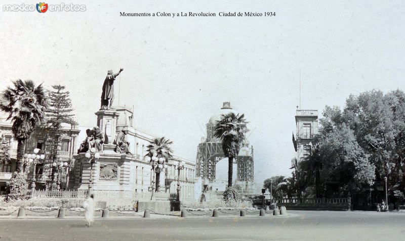 Monumentos a Colon y a La Revolucion, por el fotógrafo T. Enami, de Yokohama, Japón (1934)