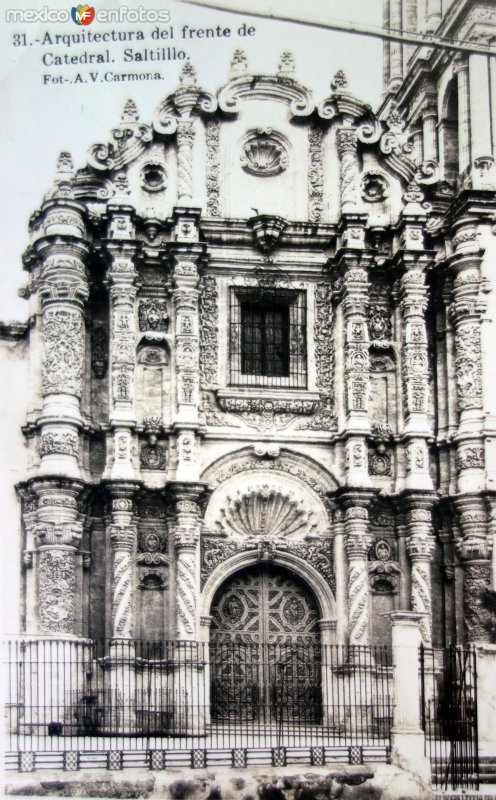 Arquitectura del frente de La Catedral  de Saltillo Coahuila.