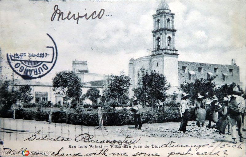 Plaza San Juan de Dios ( Circulada el 5 de Febrero de 1906 ).