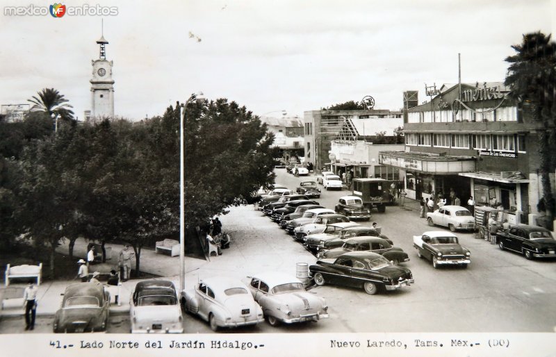 Lado norte del Jardin Hidalgo ( Circulada el 17 deSeptiembre de 1957 ).