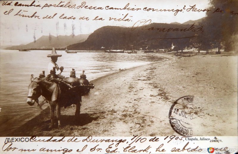 Escena de el Lago. ( Circulada el 7 de Octubre de 1905 ).