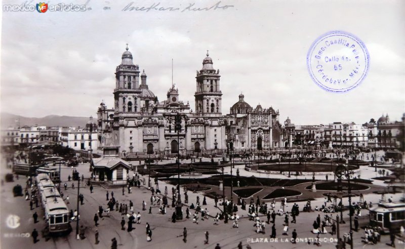 Plaza de la Constitucion. ( Circulada el 31 de Agosto de 1919 ).