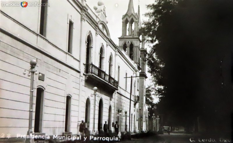 Presidencia Municipal y Parroquia.  ( Circulada el 28 de Julio de 1952 ).