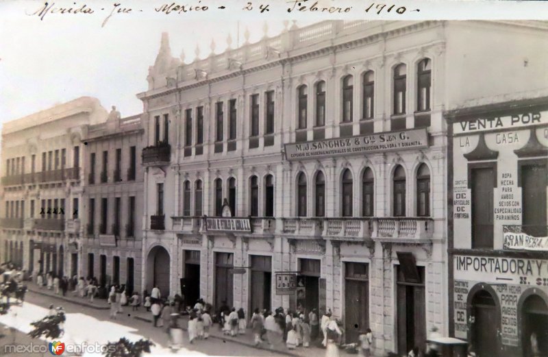 Escena callejera. ( Circulada el 24 de Febrero de 1910 ).