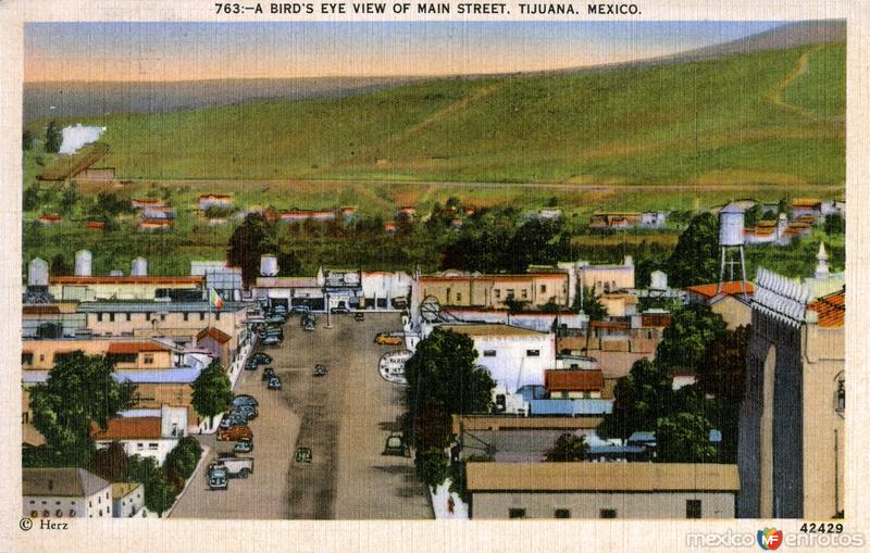 Vista de pájaro sobre la calle principal de Tijuana