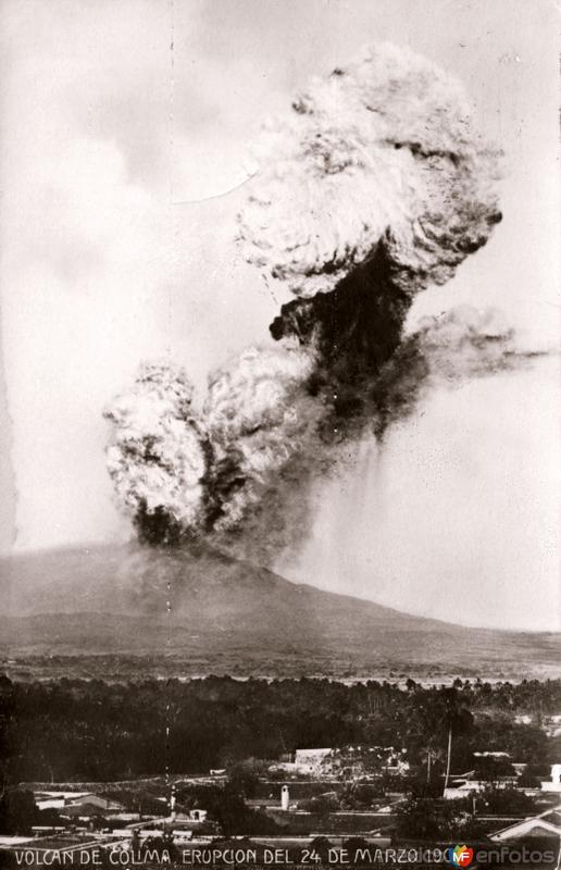 Fotos de Volcán De Colima, Colima: Volcán de Colima, erupción del 24 de marzo de 1903