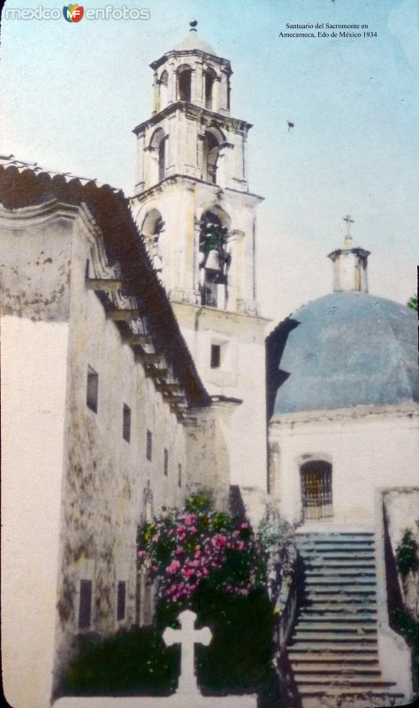 Fotos de Amecameca, México: Santuario del Sacromonte en Amecameca, por el fotógrafo T. Enami, de Yokohama, Japón (1934)