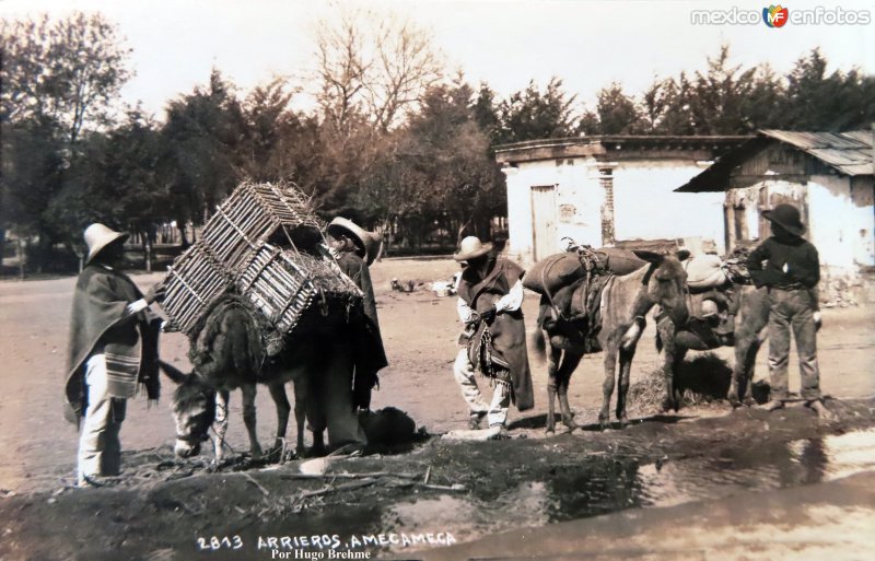 Fotos de Amecameca, México: Tipos Mexicanos ARRIEROS de Amecameca Por el Fotógrafo  Hugo Brehme.