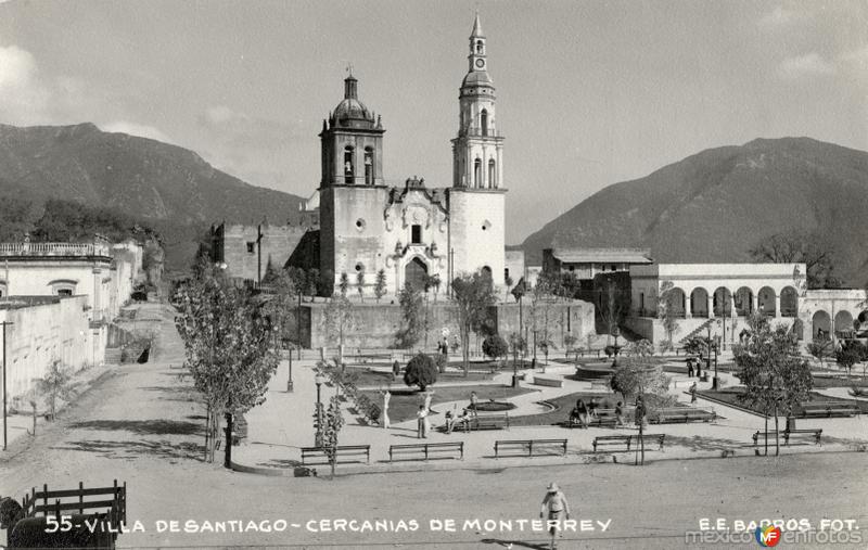 Fotos de Santiago, Nuevo León: Parroquia y plaza principal de Santiago