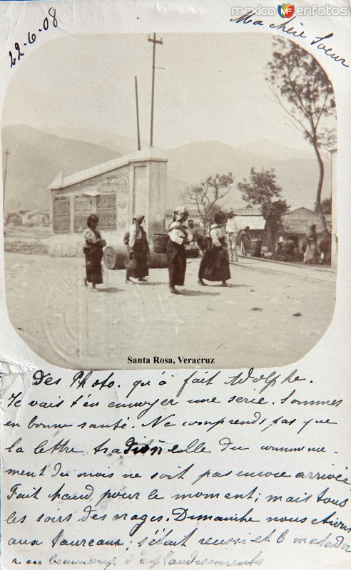 Fotos de Santa Rosa, Veracruz: Cerca de la estacion del ferrocarril ( Circulada el 22 de Junio de 1908 ).