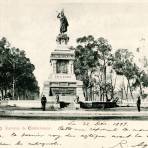 Monumento a Cuauhtémoc (postal enviada en 1899)