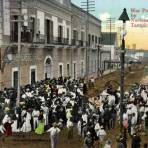 Asamblea popular de guerra en las calles de Tampico, a raíz de la invasión norteamericana en 1914