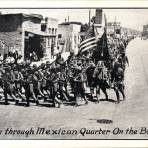 Batallón estadounidense marchando en la frontera