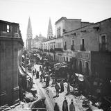 Vista de la Avenida Hidalgo y el Mercado Ramón Corona (por William Henry Jackson, c. 1887)