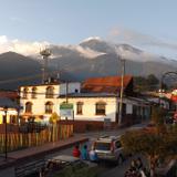 Vista de la Suiza de Chiapas con el Volcán Tacaná de fondo. Diciembre/2016