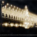 Iluminacion del Palacio Nacional de La Cd. de Mexico con motivo Primer Centenario de la Independencia de Mexico Sep-1910