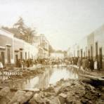 Calle de San Francisco Coecillo en la Inundacion acaecida el 23 y 24 de Junio de 1926.