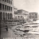 El Malecon destrudo por el huracan que azoto a Mazatlan durante los dias 9 al 12 de Septiembre de 1927.