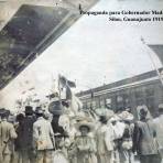 Estacion Ferroviaria Propaganda para Gobernador Madrazo-Montes  Silao, Guanajuato 1919