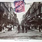 Calle de San Francisco por el Fotógrafo  Charles Bolbrugge. ( Circulada el 24 de Noviembre de 1908 ).