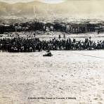 Crecida del Rio Nazas en Torreón, Coahuila ( Circulada el 4 de Octubre de 1910 ).