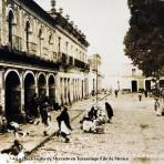 La Plaza en dia de Mercado en Tenancingo Edo de Mexico fechada en 1929